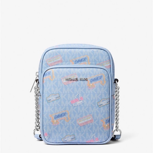 Michael Kors Handbags - Michael Kors Jet Set Medium Printed Signature
Crossbody Flight Bag NWT